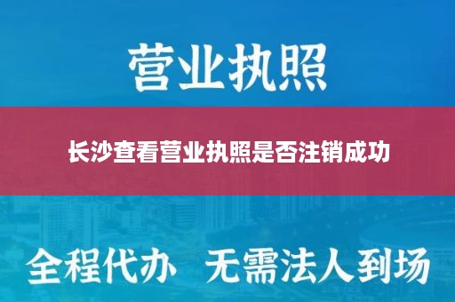 长沙查看营业执照是否注销成功