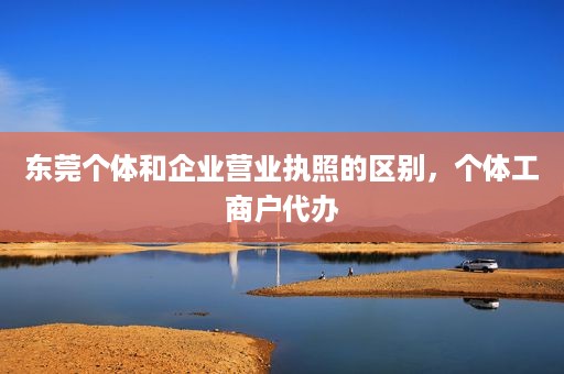 东莞个体和企业营业执照的区别，个体工商户代办