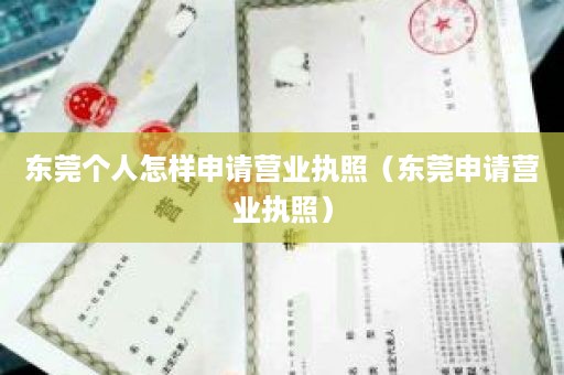 东莞个人怎样申请营业执照（东莞申请营业执照）
