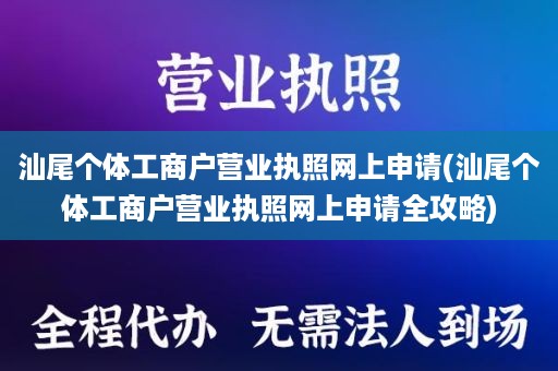 汕尾个体工商户营业执照网上申请(汕尾个体工商户营业执照网上申请全攻略)