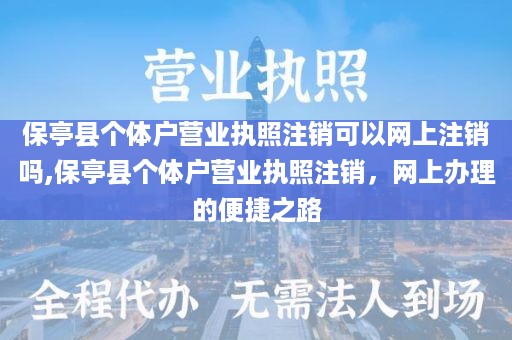 保亭县个体户营业执照注销可以网上注销吗,保亭县个体户营业执照注销，网上办理的便捷之路