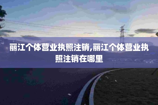 丽江个体营业执照注销,丽江个体营业执照注销在哪里
