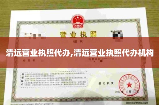 清远营业执照代办,清远营业执照代办机构