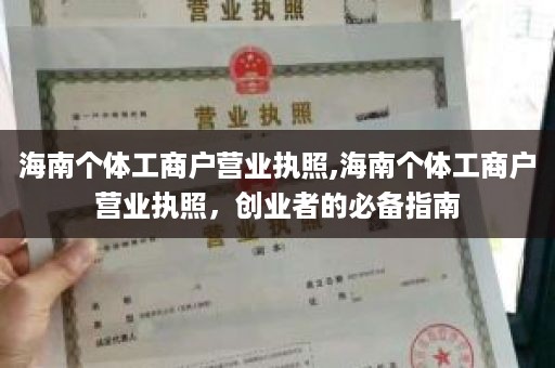 海南个体工商户营业执照,海南个体工商户营业执照，创业者的必备指南