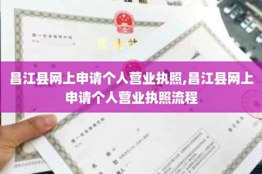 昌江县网上申请个人营业执照,昌江县网上申请个人营业执照流程