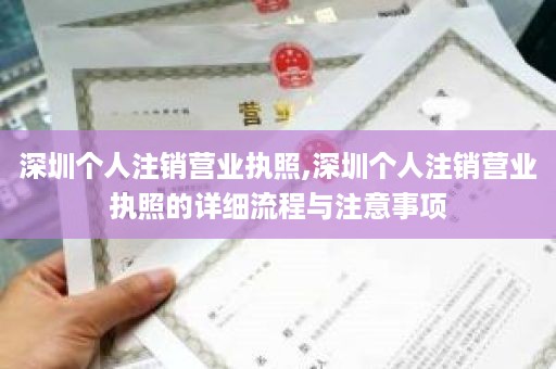 深圳个人注销营业执照,深圳个人注销营业执照的详细流程与注意事项