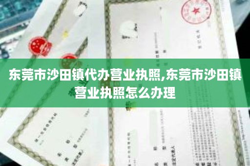 东莞市沙田镇代办营业执照,东莞市沙田镇营业执照怎么办理