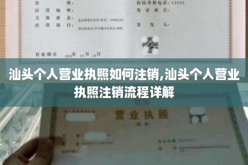 汕头个人营业执照如何注销,汕头个人营业执照注销流程详解