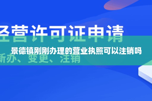 景德镇刚刚办理的营业执照可以注销吗