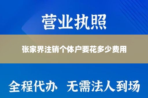 张家界注销个体户要花多少费用