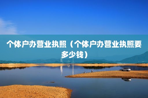 个体户办营业执照（个体户办营业执照要多少钱）