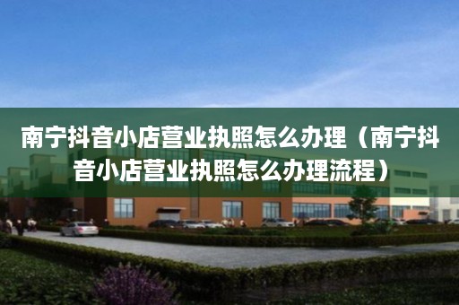 南宁抖音小店营业执照怎么办理（南宁抖音小店营业执照怎么办理流程）