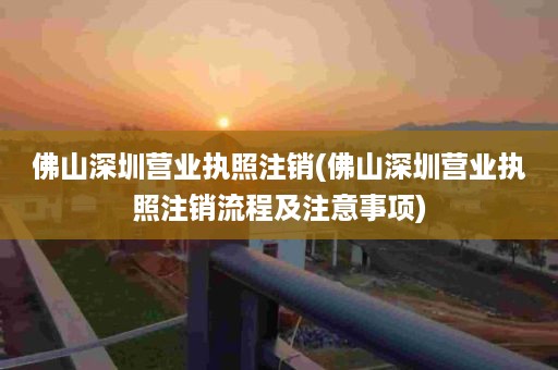 佛山深圳营业执照注销(佛山深圳营业执照注销流程及注意事项)