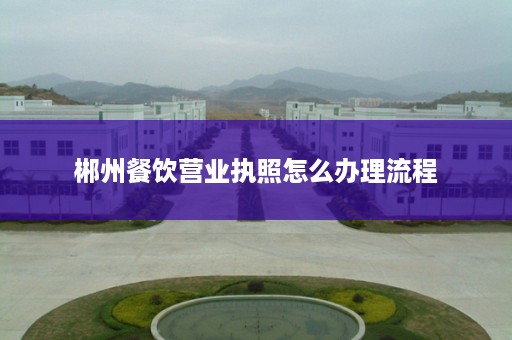 郴州餐饮营业执照怎么办理流程