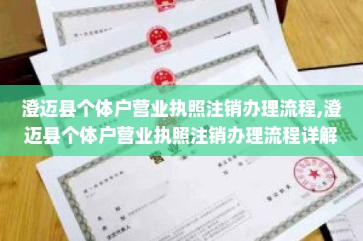 澄迈县个体户营业执照注销办理流程,澄迈县个体户营业执照注销办理流程详解