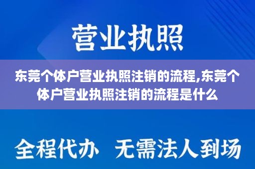 东莞个体户营业执照注销的流程,东莞个体户营业执照注销的流程是什么