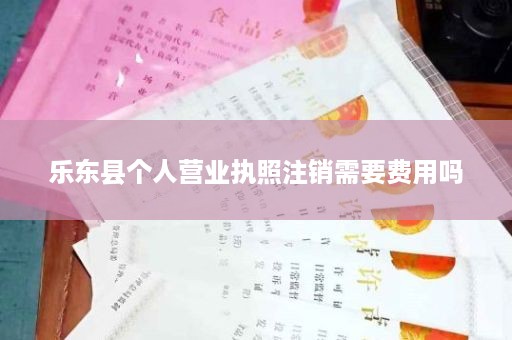 乐东县个人营业执照注销需要费用吗