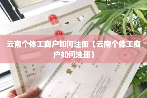 云南个体工商户如何注册（云南个体工商户如何注册）