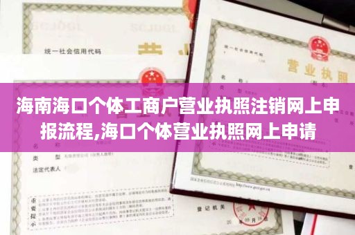 海南海口个体工商户营业执照注销网上申报流程,海口个体营业执照网上申请