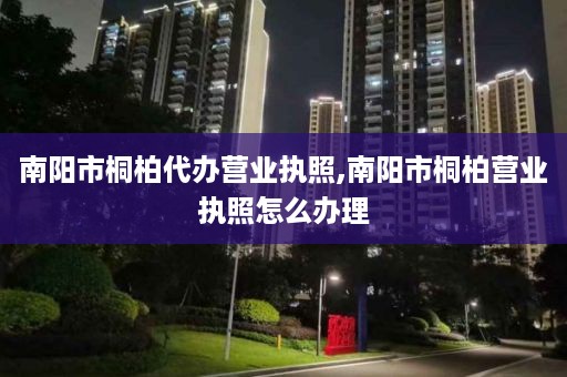 南阳市桐柏代办营业执照,南阳市桐柏营业执照怎么办理