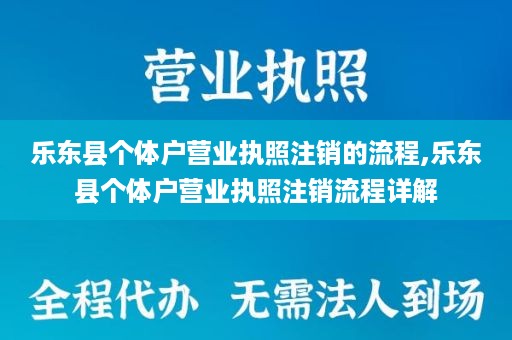 乐东县个体户营业执照注销的流程,乐东县个体户营业执照注销流程详解