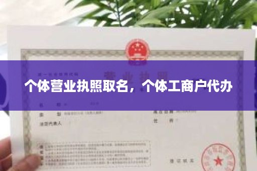 个体营业执照取名，个体工商户代办