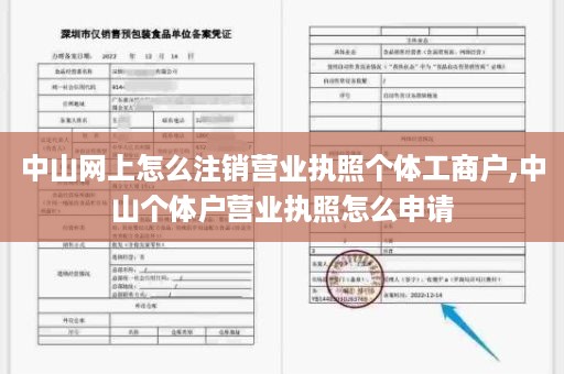 中山网上怎么注销营业执照个体工商户,中山个体户营业执照怎么申请