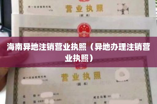 海南异地注销营业执照（异地办理注销营业执照）