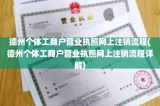 德州个体工商户营业执照网上注销流程(德州个体工商户营业执照网上注销流程详解)