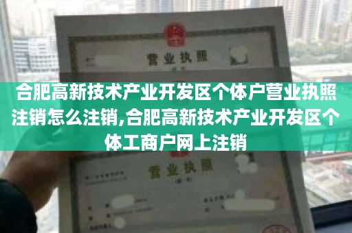 合肥高新技术产业开发区个体户营业执照注销怎么注销,合肥高新技术产业开发区个体工商户网上注销