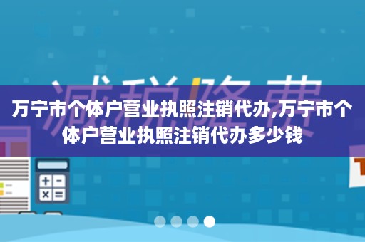 万宁市个体户营业执照注销代办,万宁市个体户营业执照注销代办多少钱