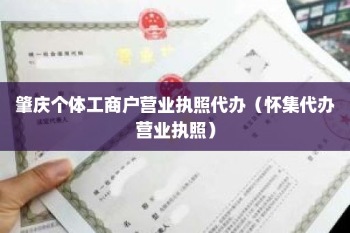 肇庆个体工商户营业执照代办（怀集代办营业执照）