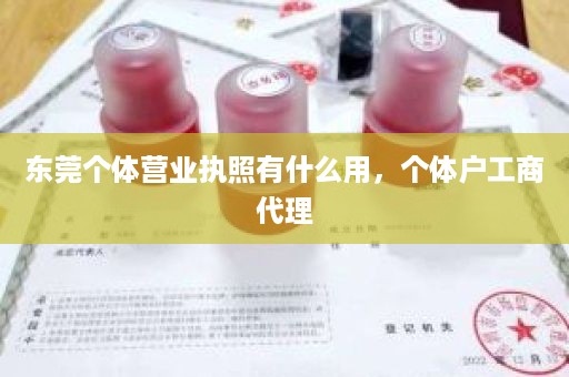东莞个体营业执照有什么用，个体户工商代理