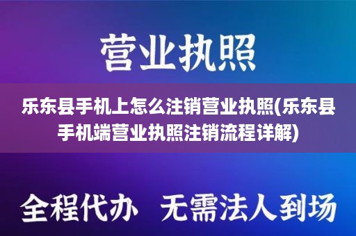 乐东县手机上怎么注销营业执照(乐东县手机端营业执照注销流程详解)