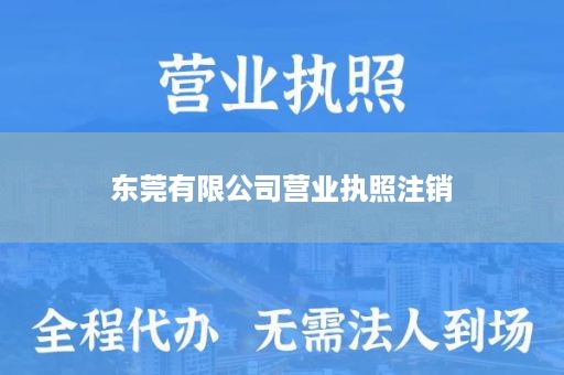 东莞有限公司营业执照注销