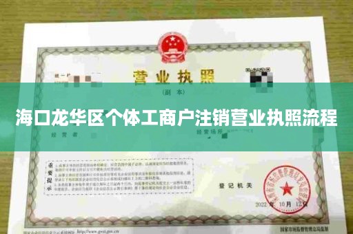 海口龙华区个体工商户注销营业执照流程