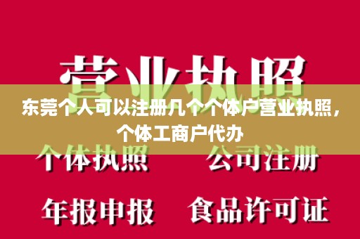 东莞个人可以注册几个个体户营业执照，个体工商户代办