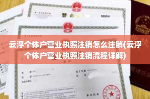 云浮个体户营业执照注销怎么注销(云浮个体户营业执照注销流程详解)