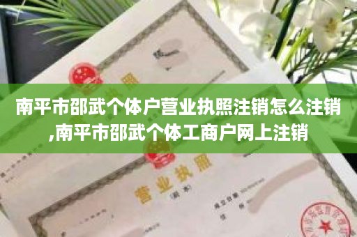 南平市邵武个体户营业执照注销怎么注销,南平市邵武个体工商户网上注销