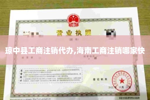 琼中县工商注销代办,海南工商注销哪家快