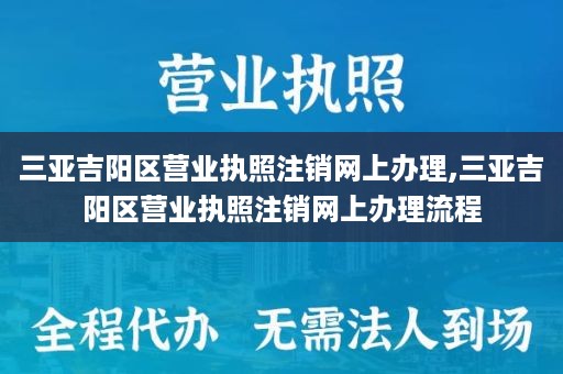 三亚吉阳区营业执照注销网上办理,三亚吉阳区营业执照注销网上办理流程