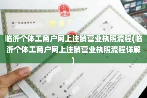 临沂个体工商户网上注销营业执照流程(临沂个体工商户网上注销营业执照流程详解)