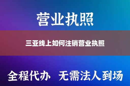 三亚线上如何注销营业执照