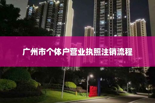 广州市个体户营业执照注销流程