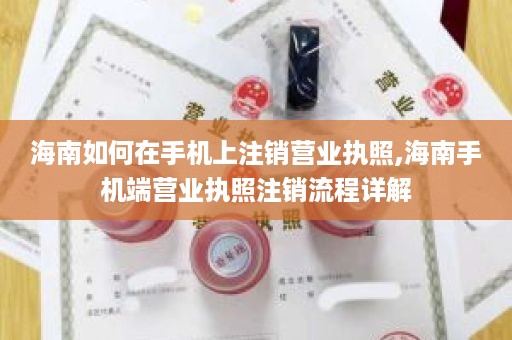 海南如何在手机上注销营业执照,海南手机端营业执照注销流程详解