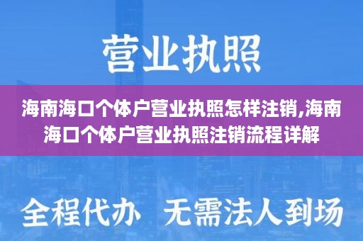 海南海口个体户营业执照怎样注销,海南海口个体户营业执照注销流程详解