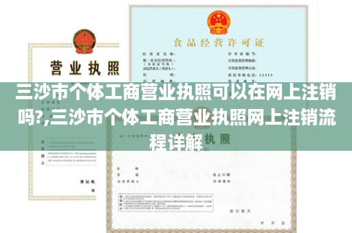 三沙市个体工商营业执照可以在网上注销吗?,三沙市个体工商营业执照网上注销流程详解