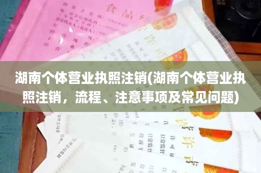 湖南个体营业执照注销(湖南个体营业执照注销，流程、注意事项及常见问题)