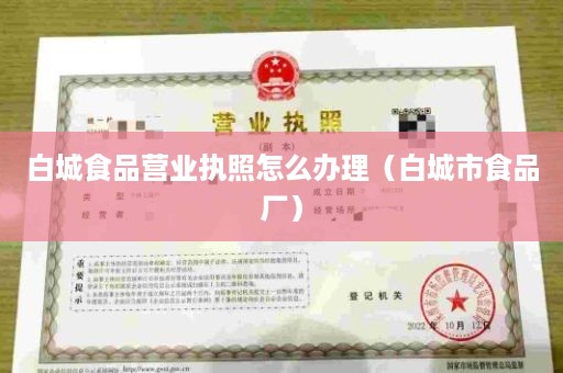 白城食品营业执照怎么办理（白城市食品厂）