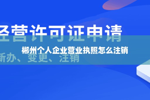 郴州个人企业营业执照怎么注销